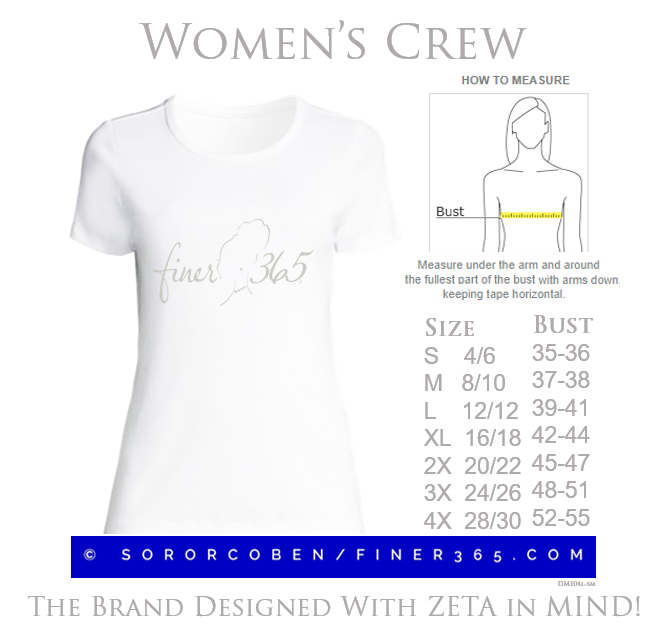 Zeta Phi Beta - Shimmer Crewneck T-shirt Women's & Unisex Style - White