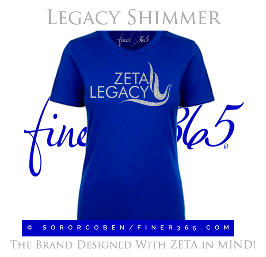 Zeta Legacy - Shimmer Crewneck T-shirt Women's & Unisex Style - Blue