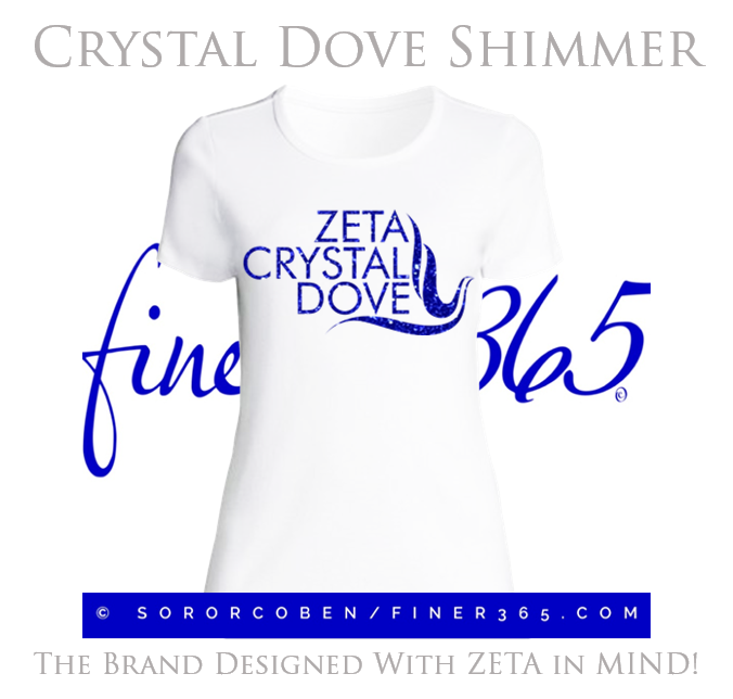 Zeta Crystal Dove - Shimmer Crewneck T-shirt Women's & Unisex Style - White