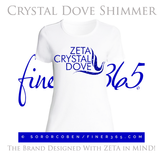 Zeta Crystal Dove - Shimmer Crewneck T-shirt Women's & Unisex Style - White